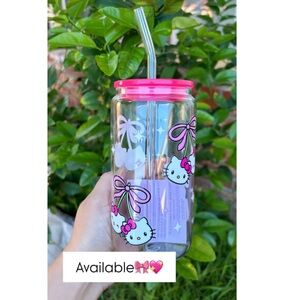 Kitty Cherry 16oz Glass Cup